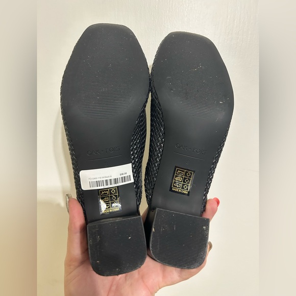 OAK + FORT Black woven slip on heels size 8 - Picture 2 of 5